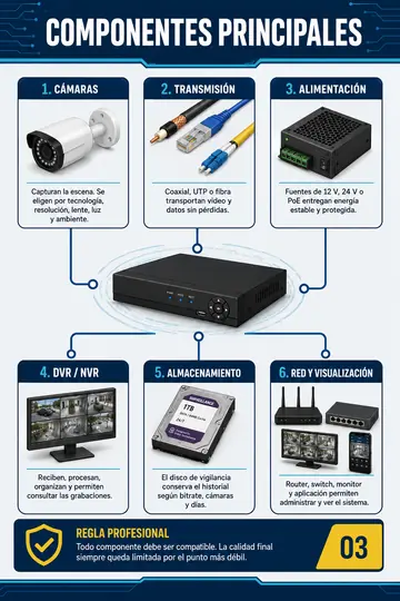 Core components of a CCTV system