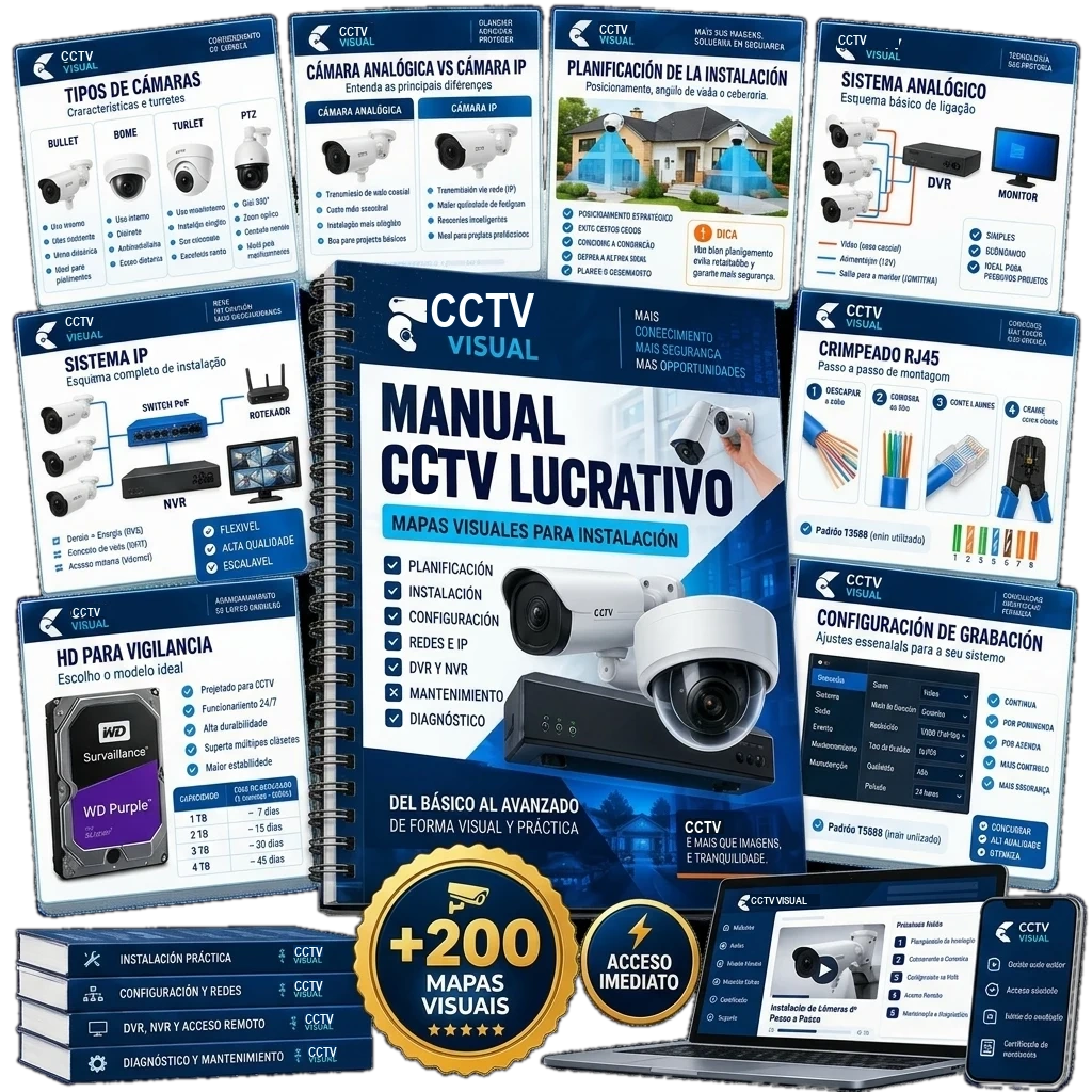 Visual CCTV Cards mockup with field guides, books, and laptop/mobile access